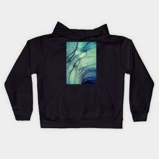 Green and Blue Ripples Kids Hoodie